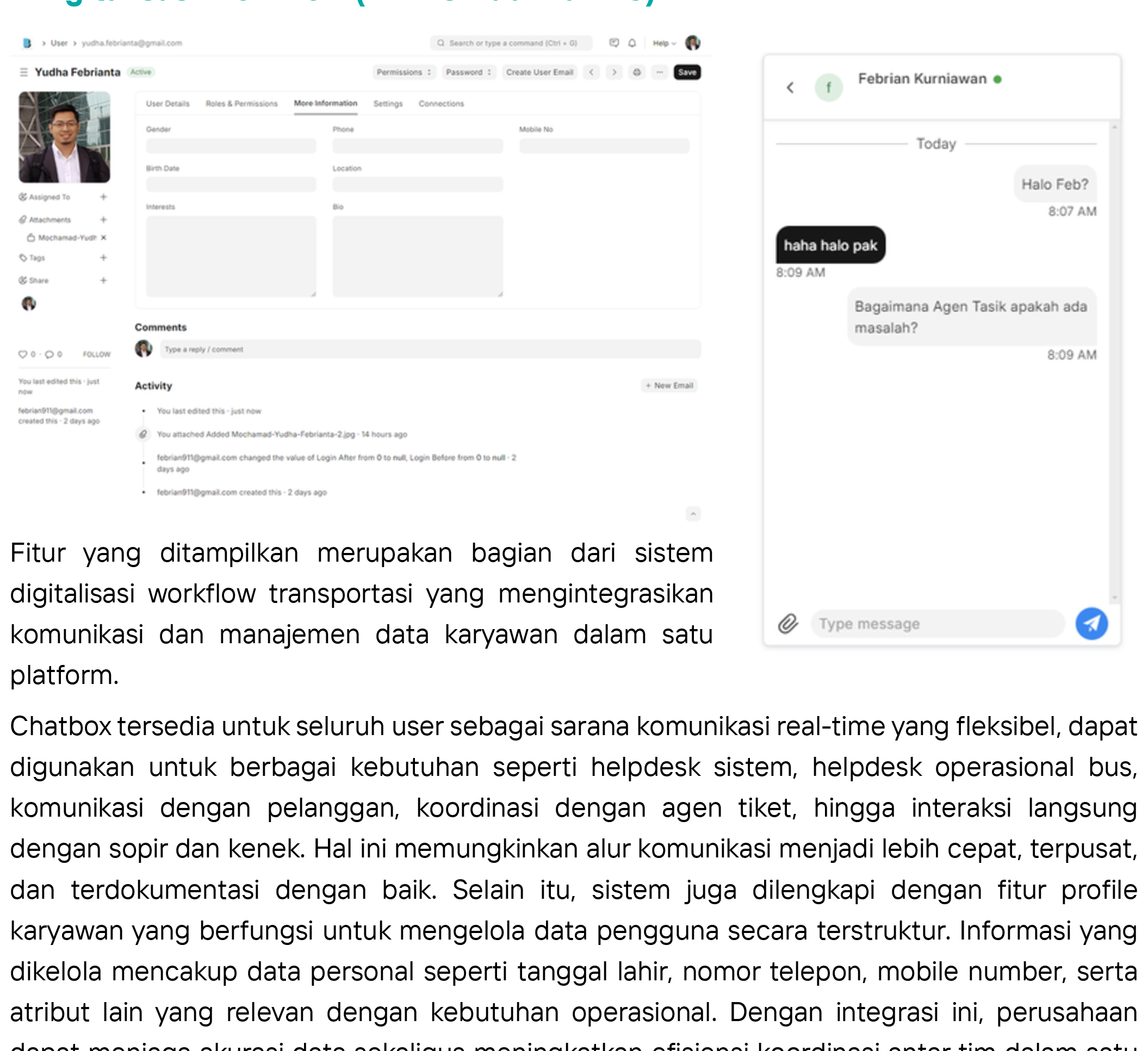 Digitalisasi Workflow Transportasi